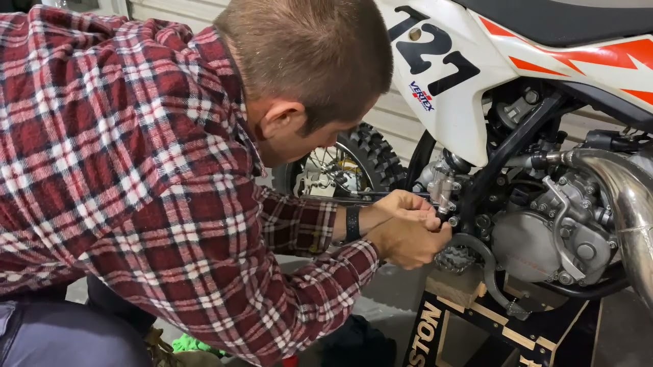 KTM 50SX rear brake master cylinder rebuild