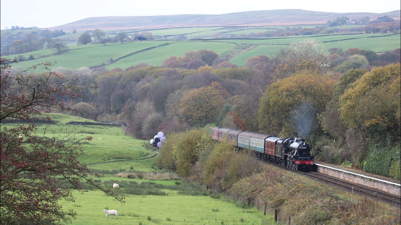 45690 “Leander” and the 104 DMU take to the ELR 4-11-2023