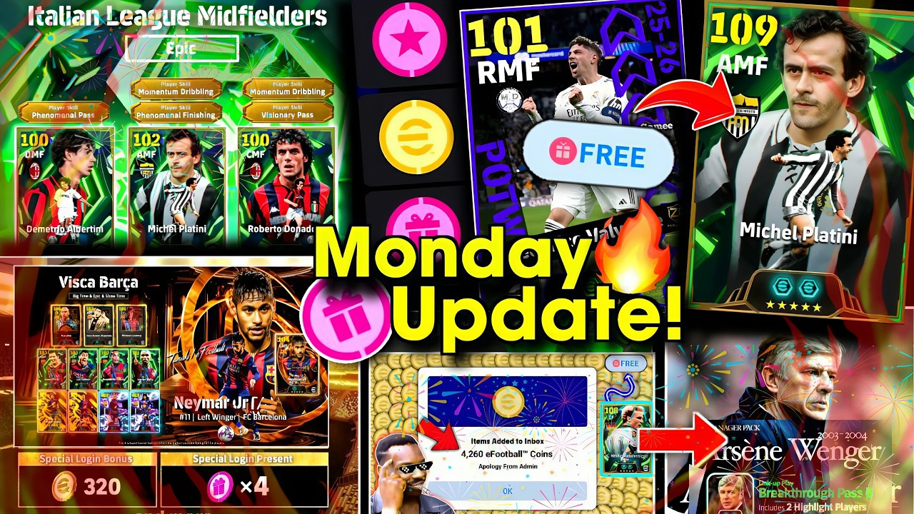 What Is Coming On Monday And Next Thursday In eFootball 2026 Mobile | Free Epic, Monday Update