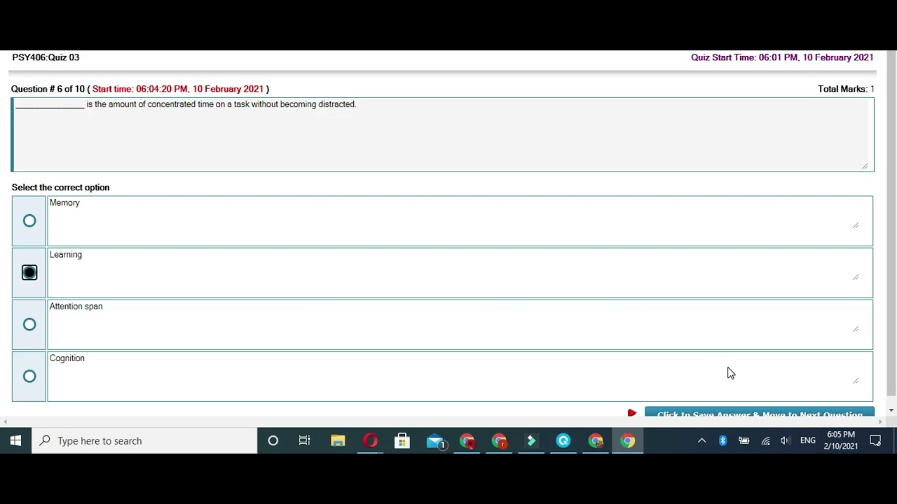 PSY 406 Quiz 3