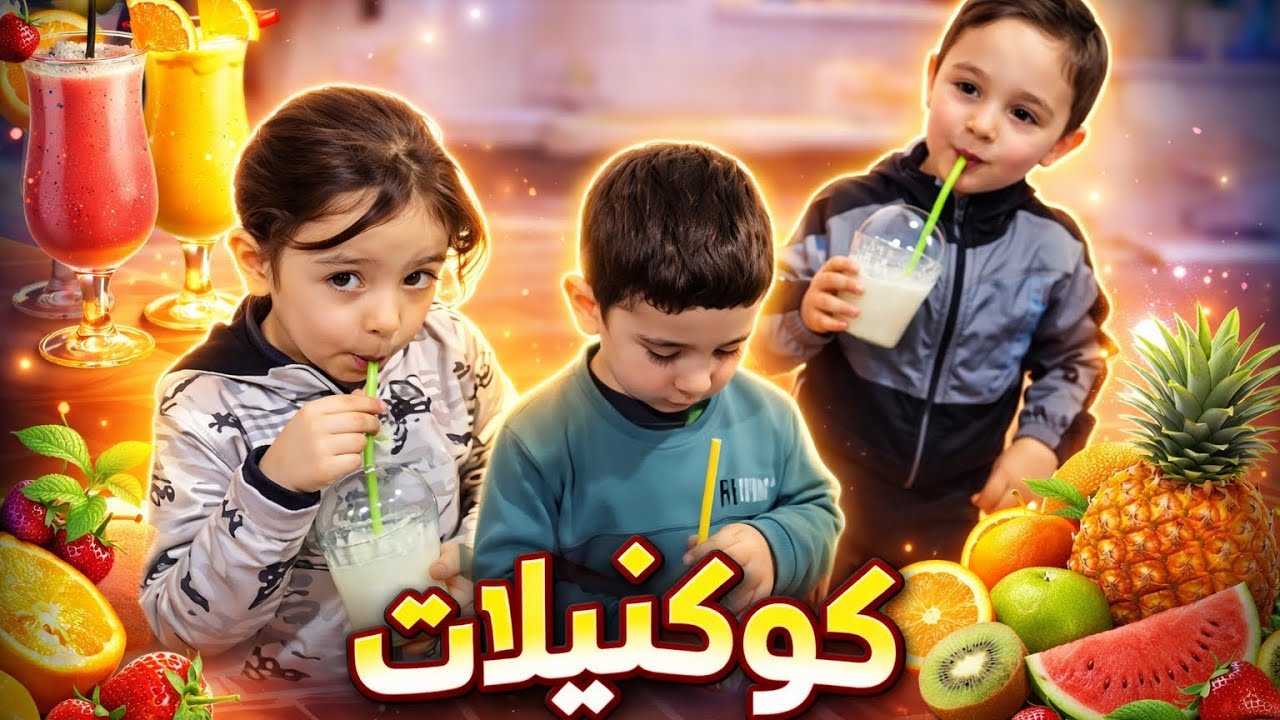 اصغر ثلاث شيفات بالعالم 🧑‍🍳يعملو اطيب كوكتيل 🍏🍌🥑🍹#كوكتيل #اطفال #اكسبلور 