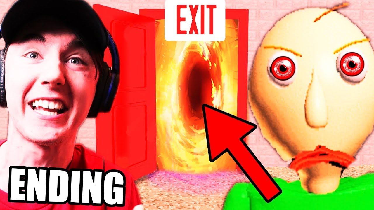 WE BEAT BALDI!!! WHAT'S THROUGH THE EXIT?! || Baldi's Basics in Education and Learning ENDING