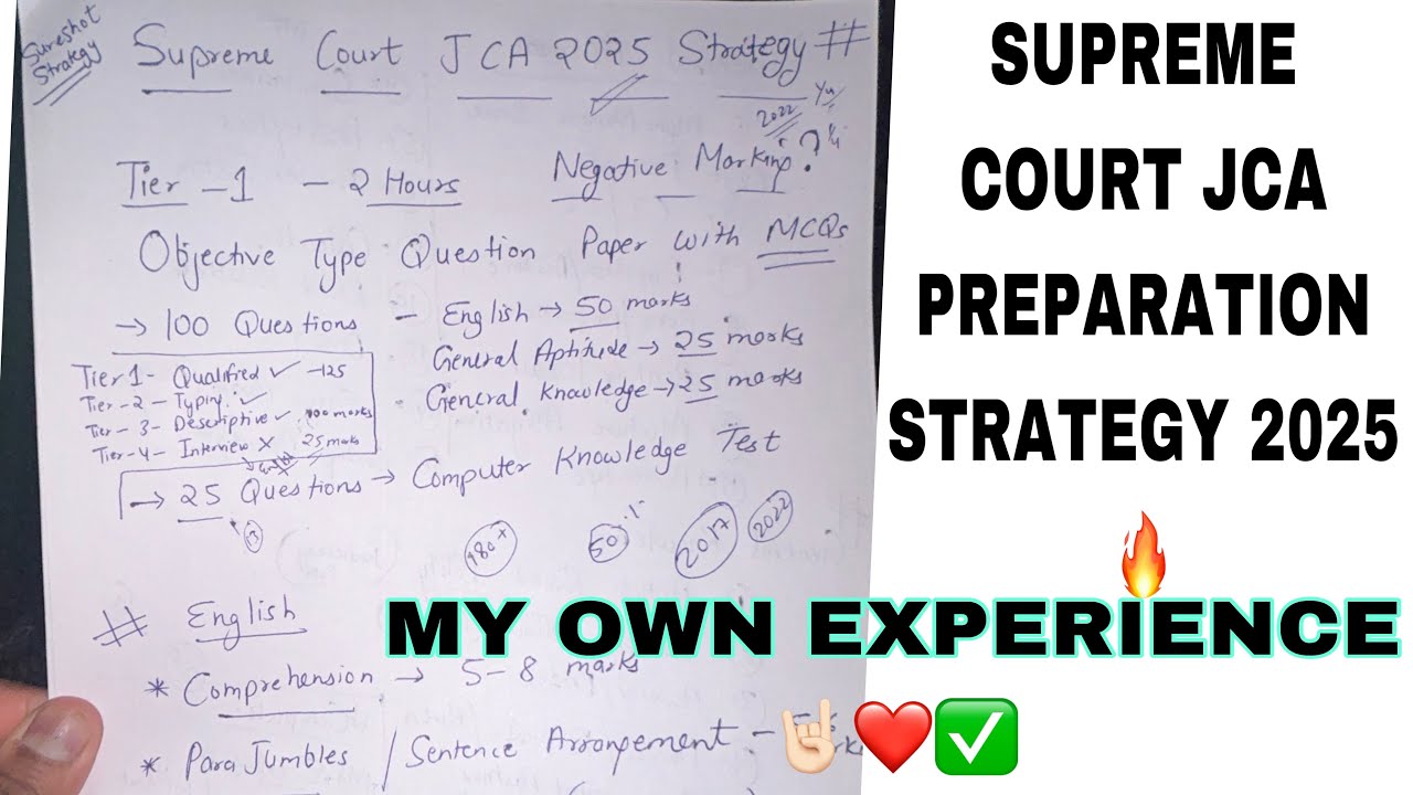 How To Prepare For The Supreme Court JCA Exam 🔥 | sci jca preparation strategy 2025 |