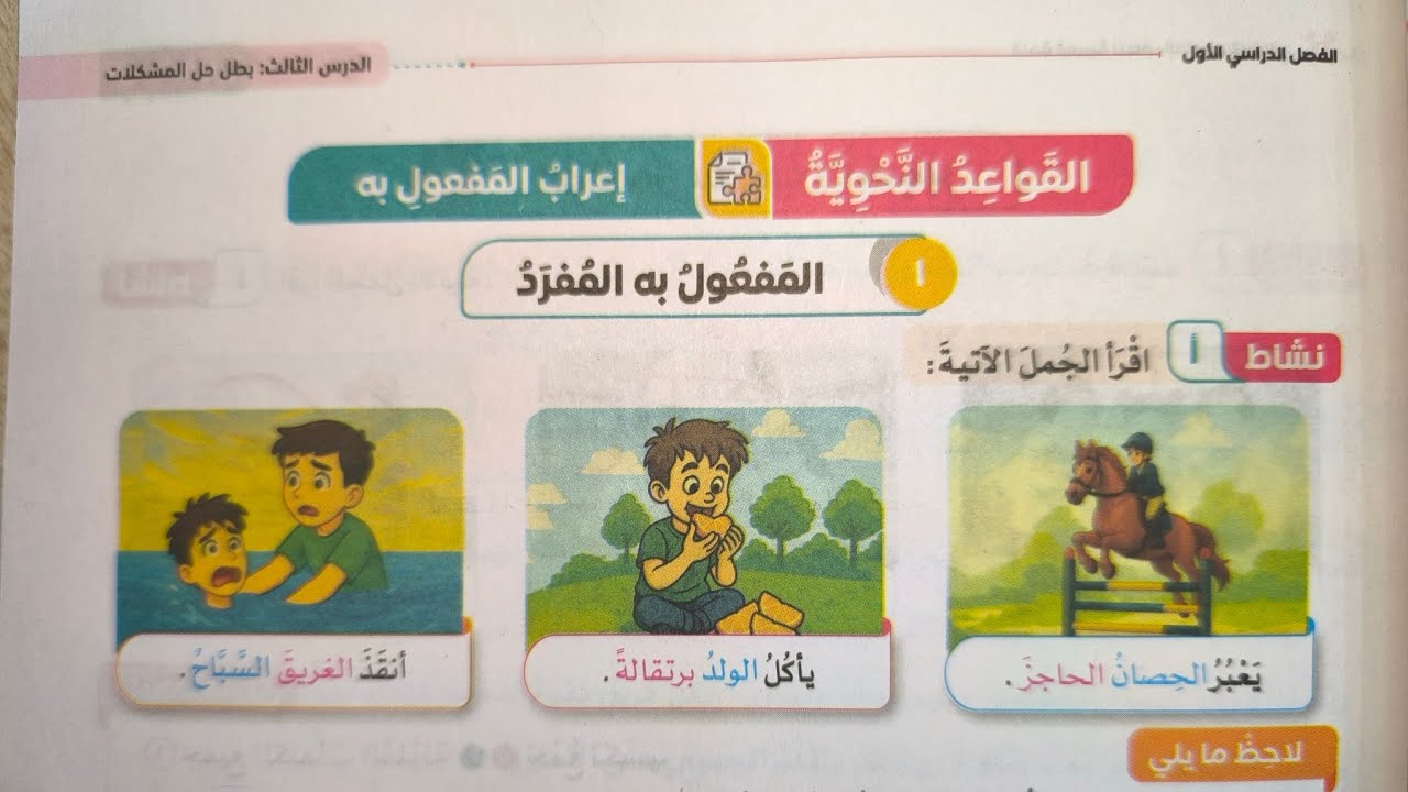 إعراب المفعول به المفرد وجمع التكسير للصف الخامس الابتدائي الفصل الدراسي الأول 2026