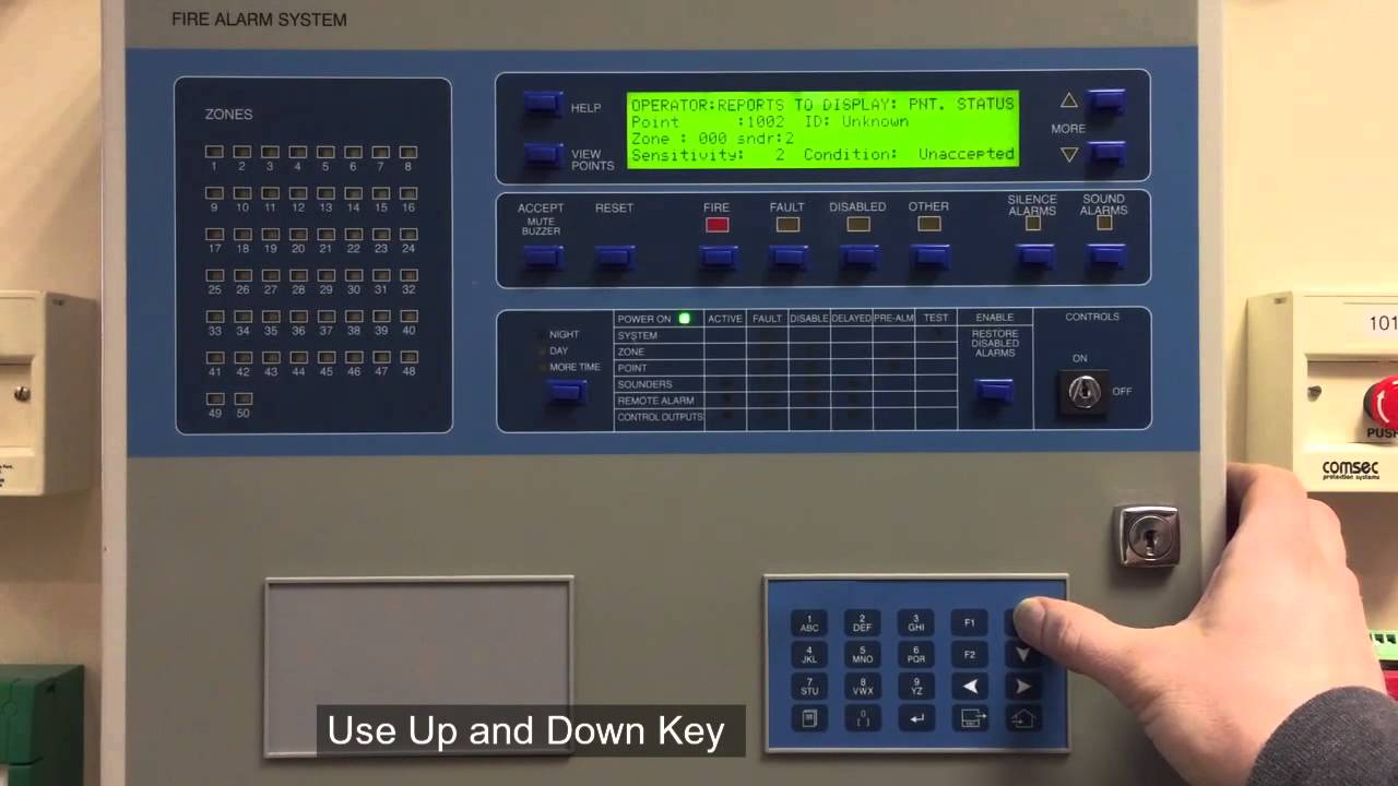 Ziton ZP3 Fire Alarm Control Panel. How to perform a detector point status.