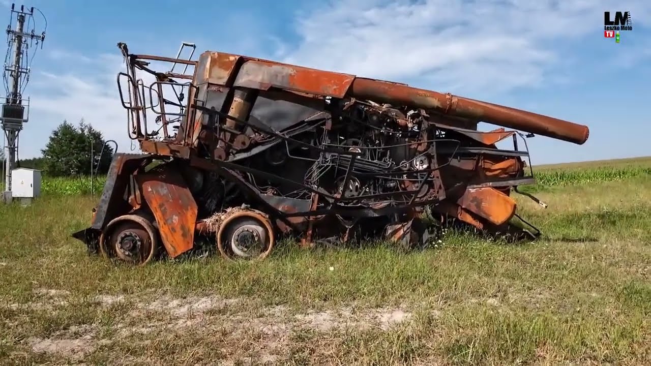 Tragedia i pożar podczas koszenia !!! Zagadka spalonego kombajnu