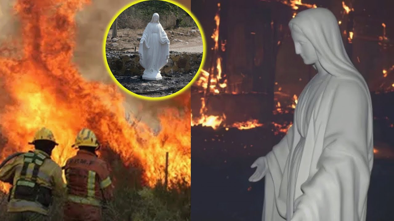 CÓRDOBA: Imagen impactante de una virgen que quedó intacta en medio del incendio de un santuario