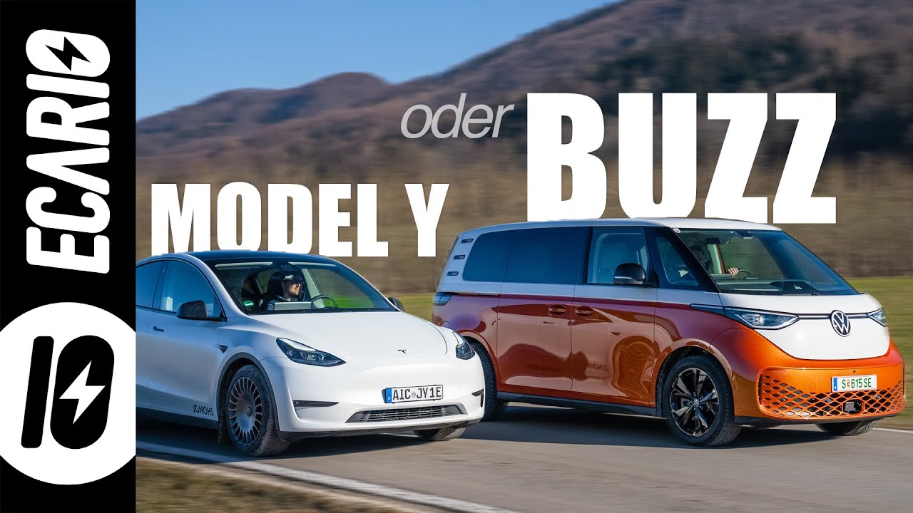 Tesla MODEL Y oder VW ID.BUZZ - Große E-Autos im Vergleich