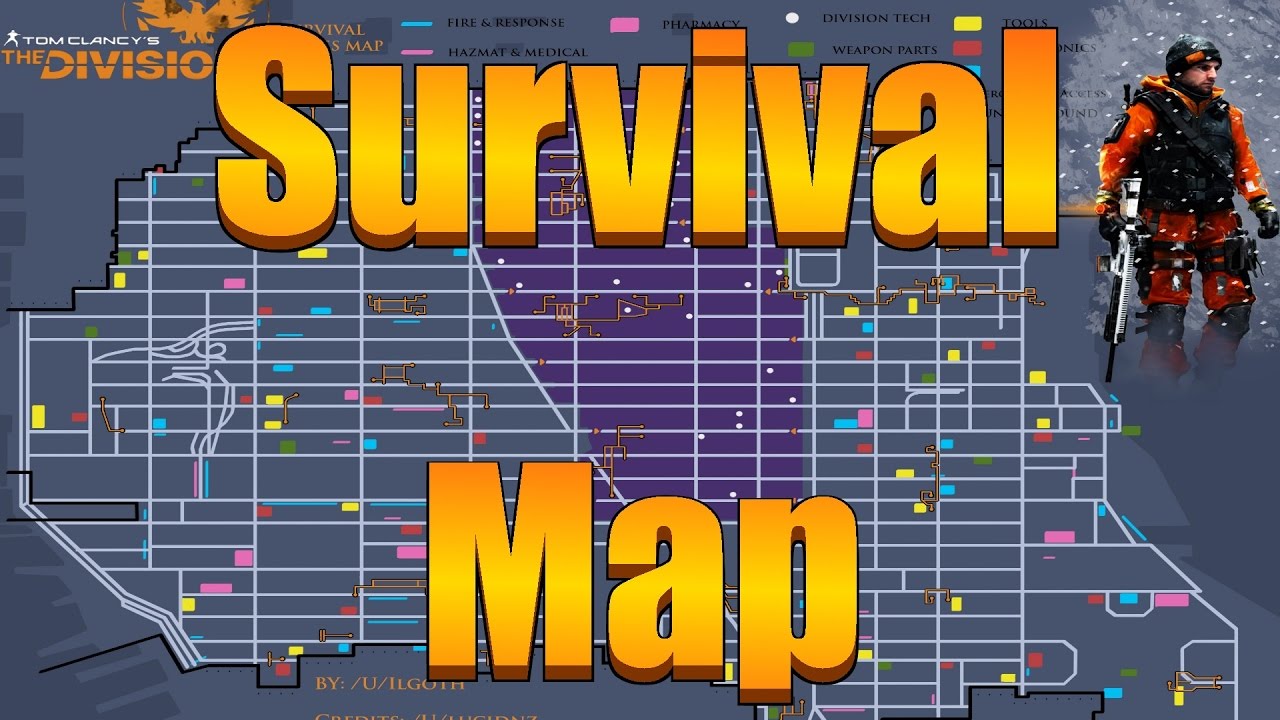 The Division - The Most Detailed Survival Map (Division Tech, Medicine, Painkiller Locations)