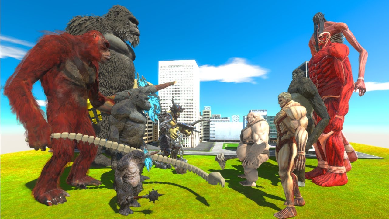 Team Attack On Titan + Eren Colossal vs Team Evolution Kong + Skar King - ARBS