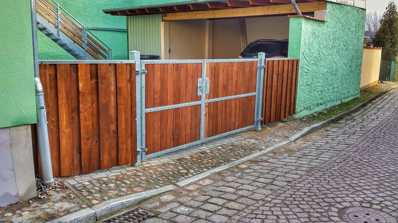 2-flügeliges Einfahrtstor selber bauen - Eingangstor, Hoftor, Grundstückstor - Bauanleitung - DIY