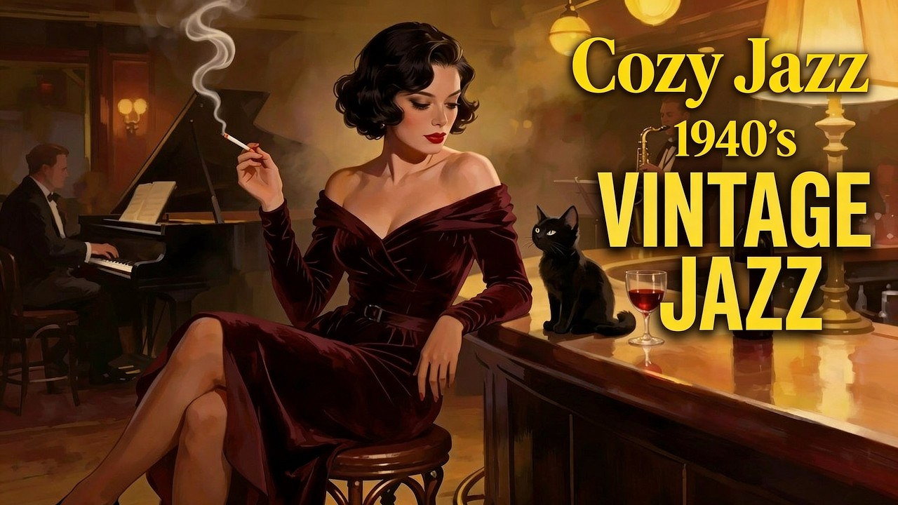 Cozy 1940s Jazz ♫ Two Souls Met & Love Gave Wings / 3+ Hours Deep Sleep Music | Vintage Lounge