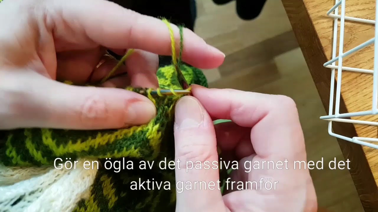Ett annat sätt att binda garnet vid långa flotteringar