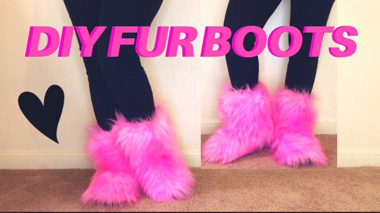 HOW TO MAKE FUR BOOTS USING HOT GLUE ♡