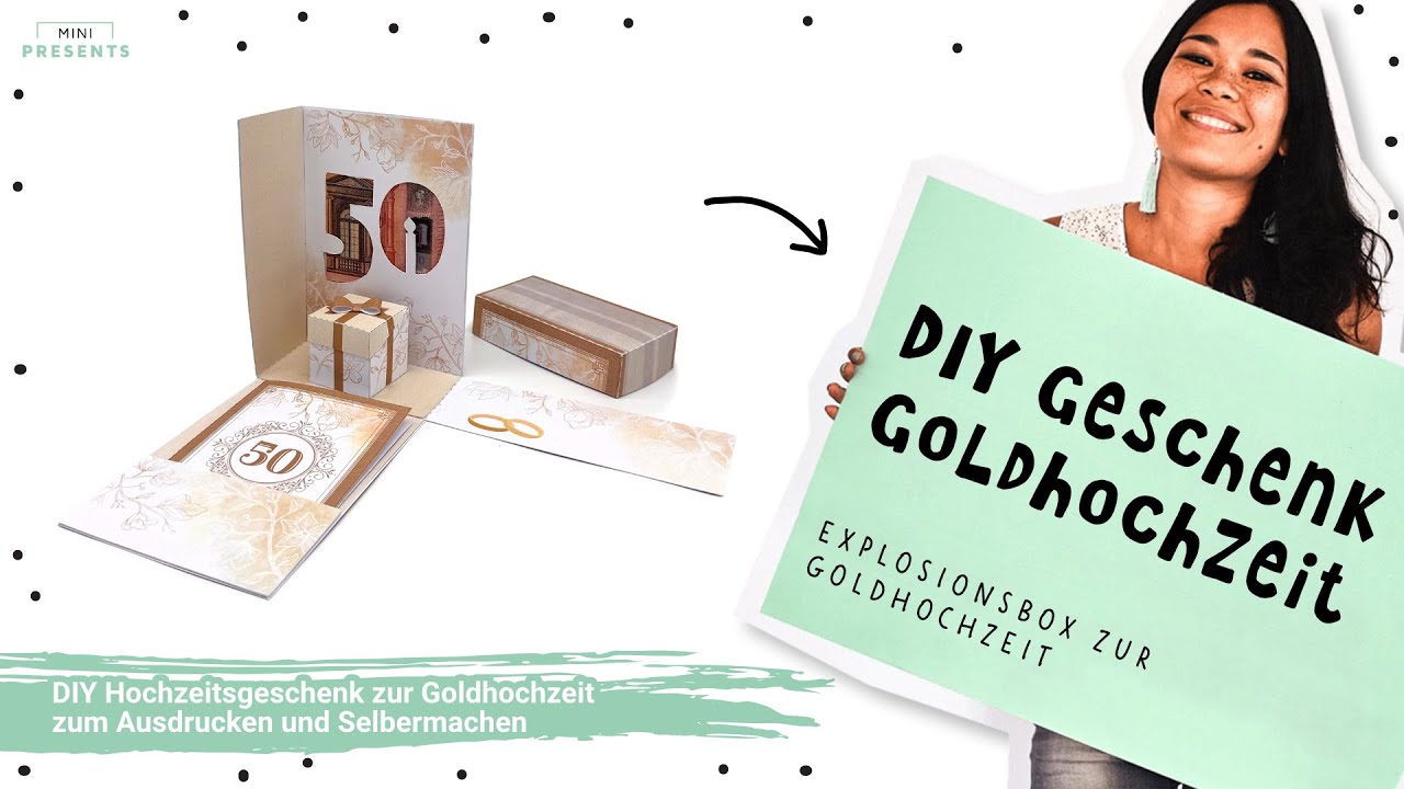 🥂 Geldgeschenk Gold-/Silberhochzeit Explosionsbox basteln – DIY Pop Up Box | mini-presents