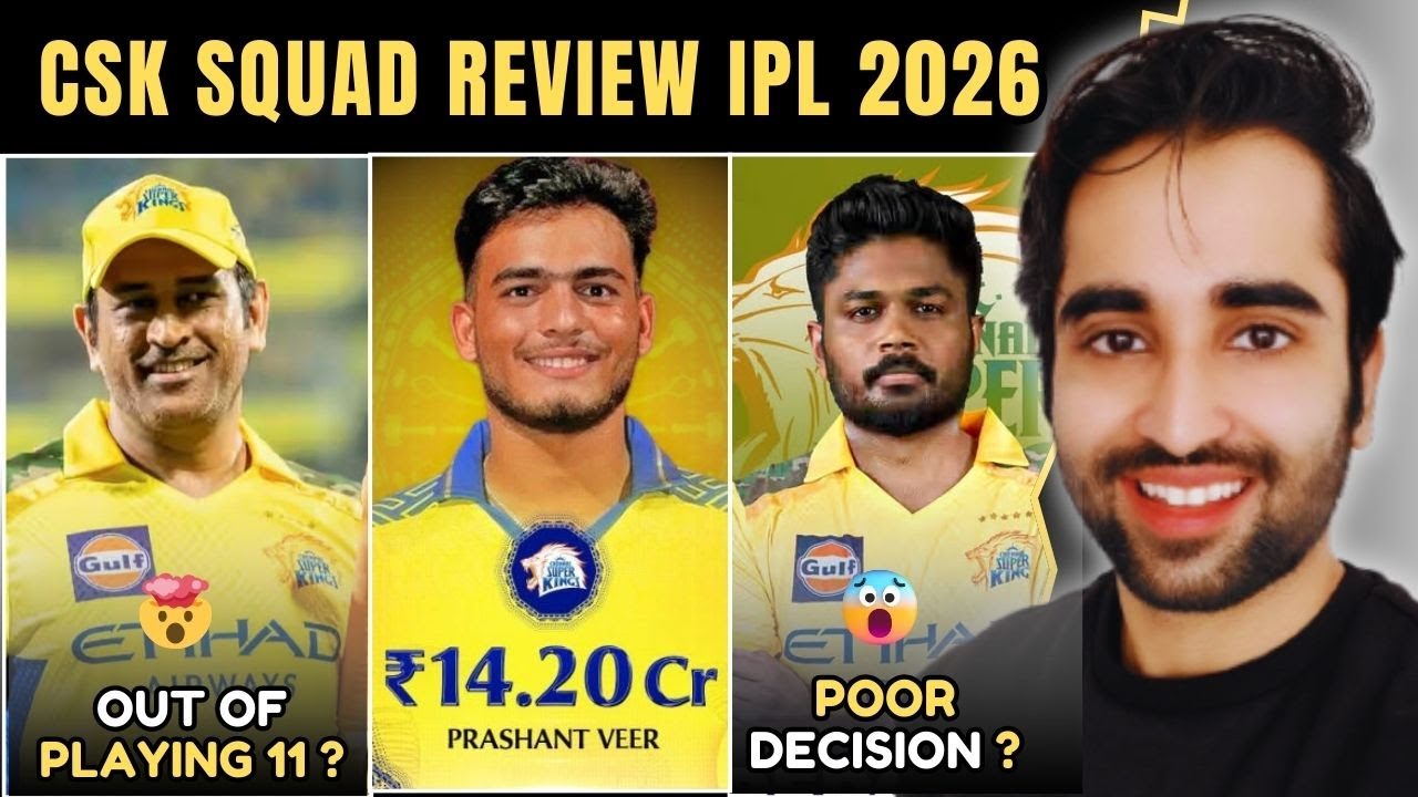 CSK Full Squad Review IPL 2026 | SWOT Analysis | Playing 11 | MS Dhoni, Sanju Samson, Prashant Veer