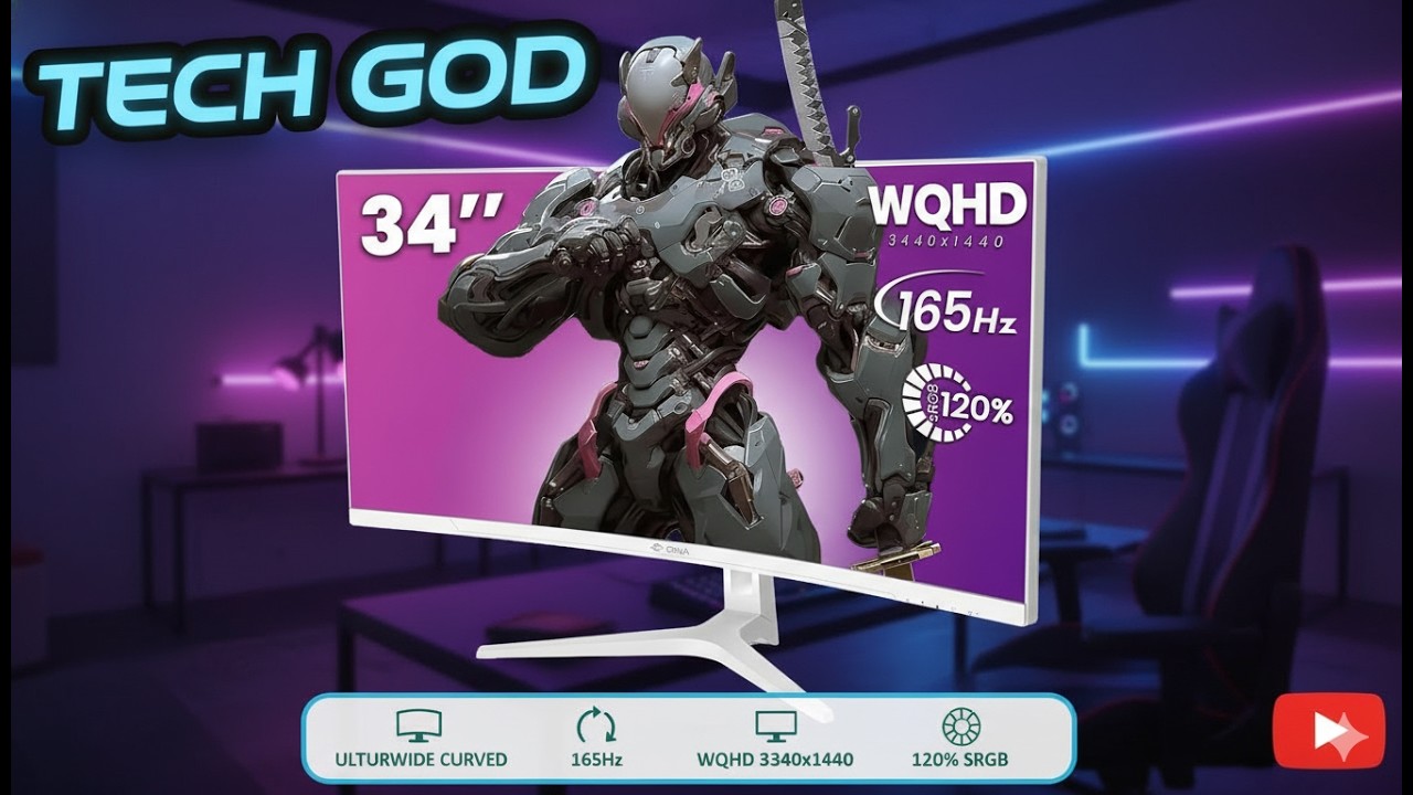 CRUA 34” Ultrawide Curved Gaming Monitor Review – 165Hz WQHD Beast!