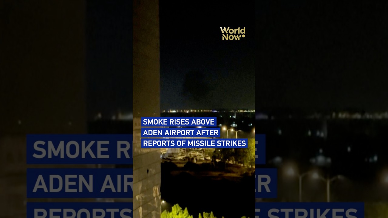 Smoke rises above Aden airport after reports of missile strikes