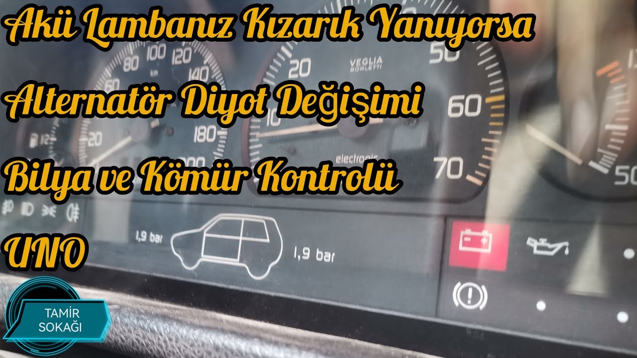 Akü Lambası Kızarık Yanıyorsa, Alternatör(Şarj Dinamosu)Diyot Değişimi.Bilya,Kömür Kontrolü Fiat Uno