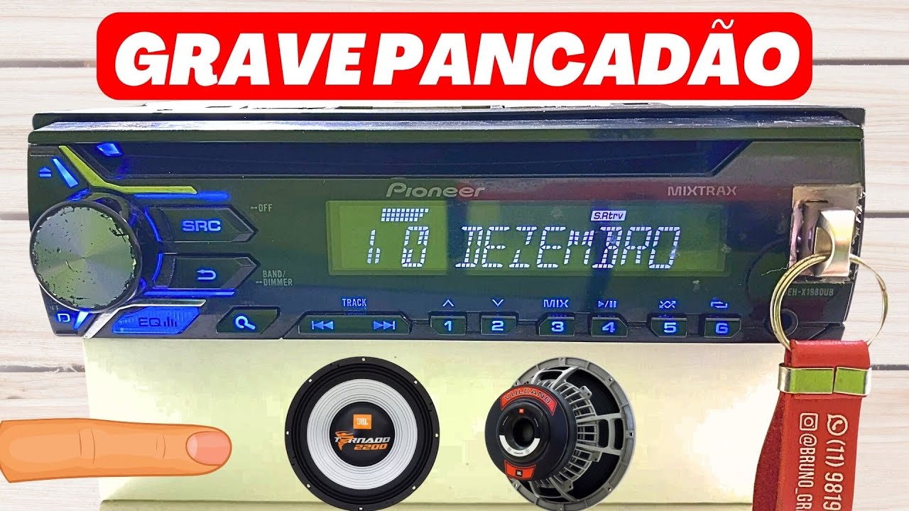 Como regula toca cd pioneer para pancadao e grave seco de racha DEH-X1980UB MIXTRAX how to regulate