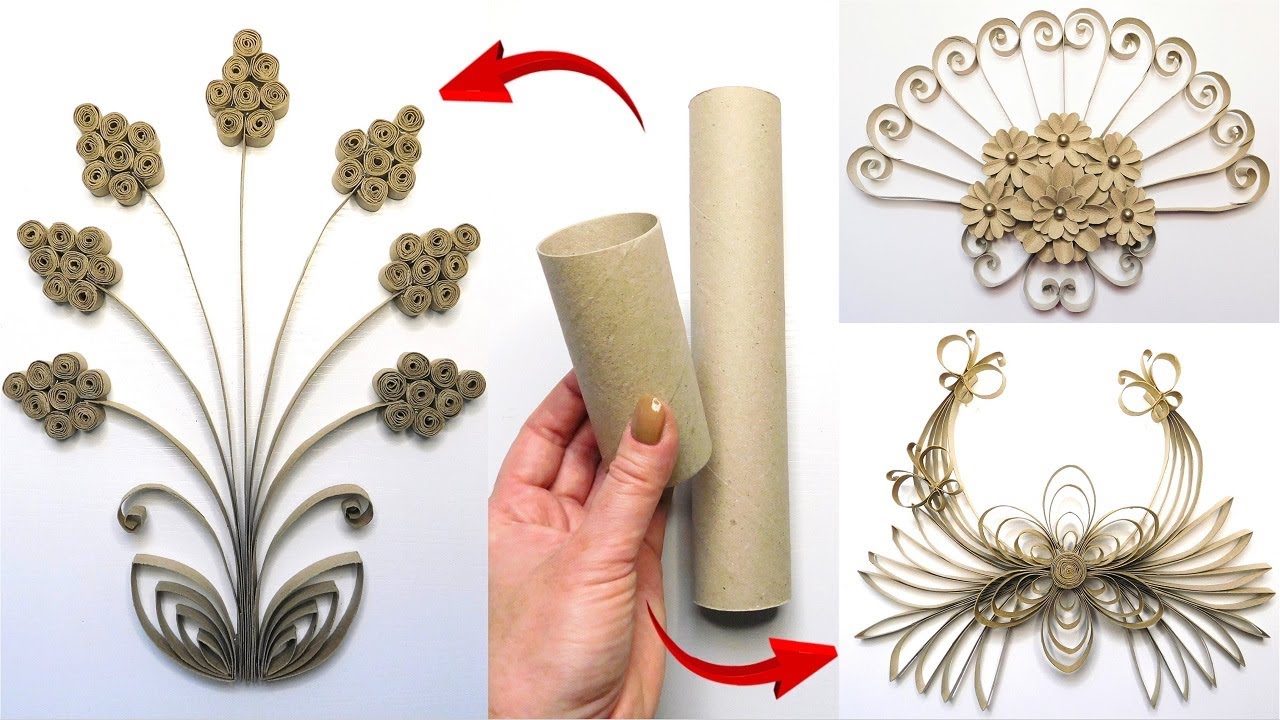 I Made Them From Paper Rolls 😍 3 Super Wall Decor DIY Ideas 💫 Handmade Home Art Crafts