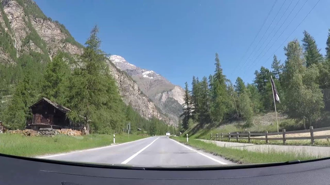 2019/06/28-1 Driving back to Visp Leaving  Mattertal Valley