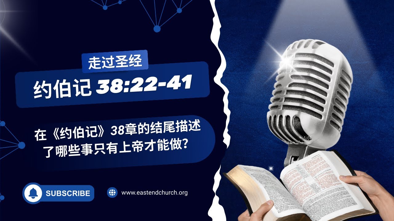 在《约伯记》38章的结尾描述了哪些事只有上帝才能做？| 约伯记 38:22-41 | #圣经学习