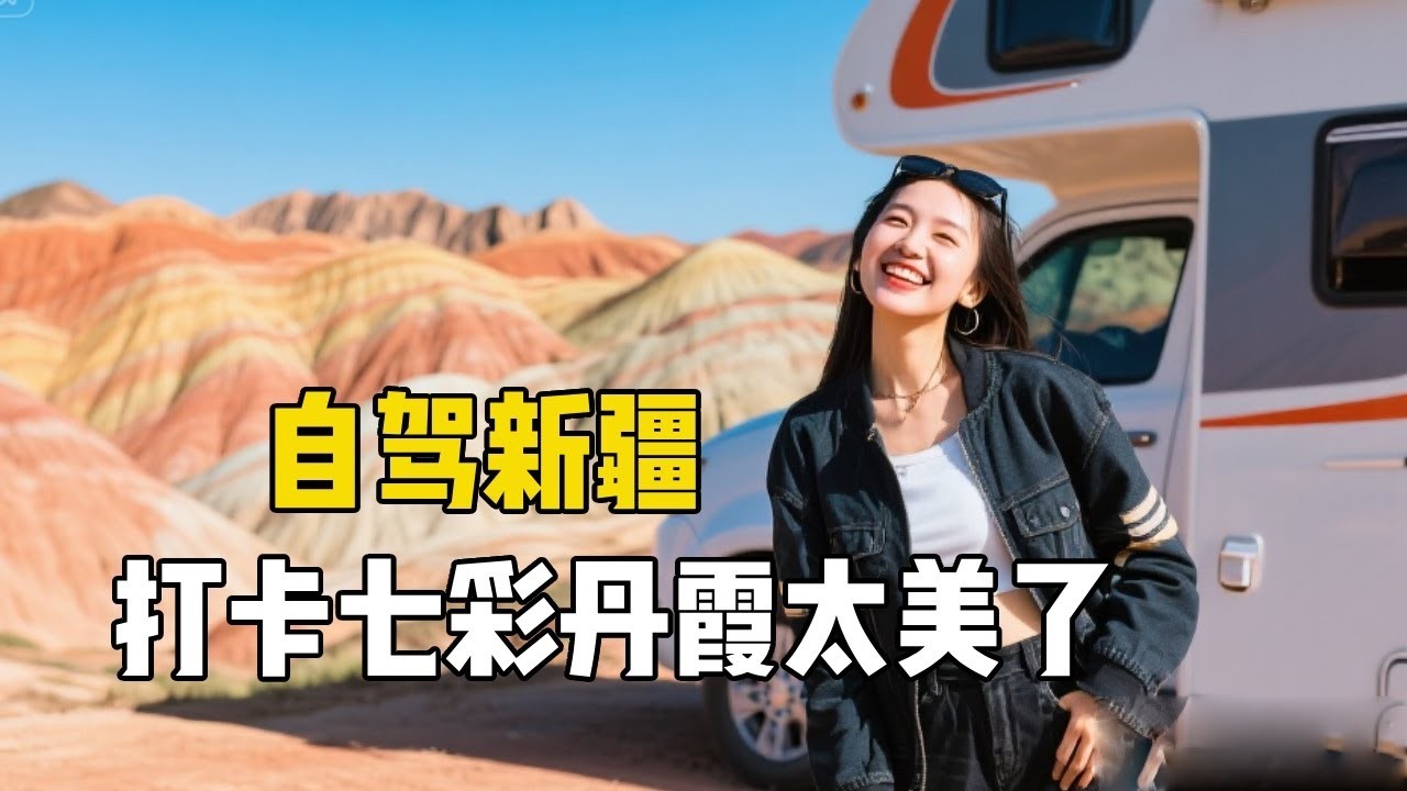 东北女生开房车自驾新疆，到达甘肃张掖，打卡七彩丹霞太美了！【孙二娘带你游中国】