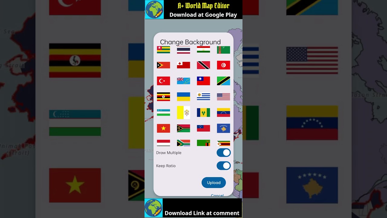 A+ World Map Editor: Flag map with a click