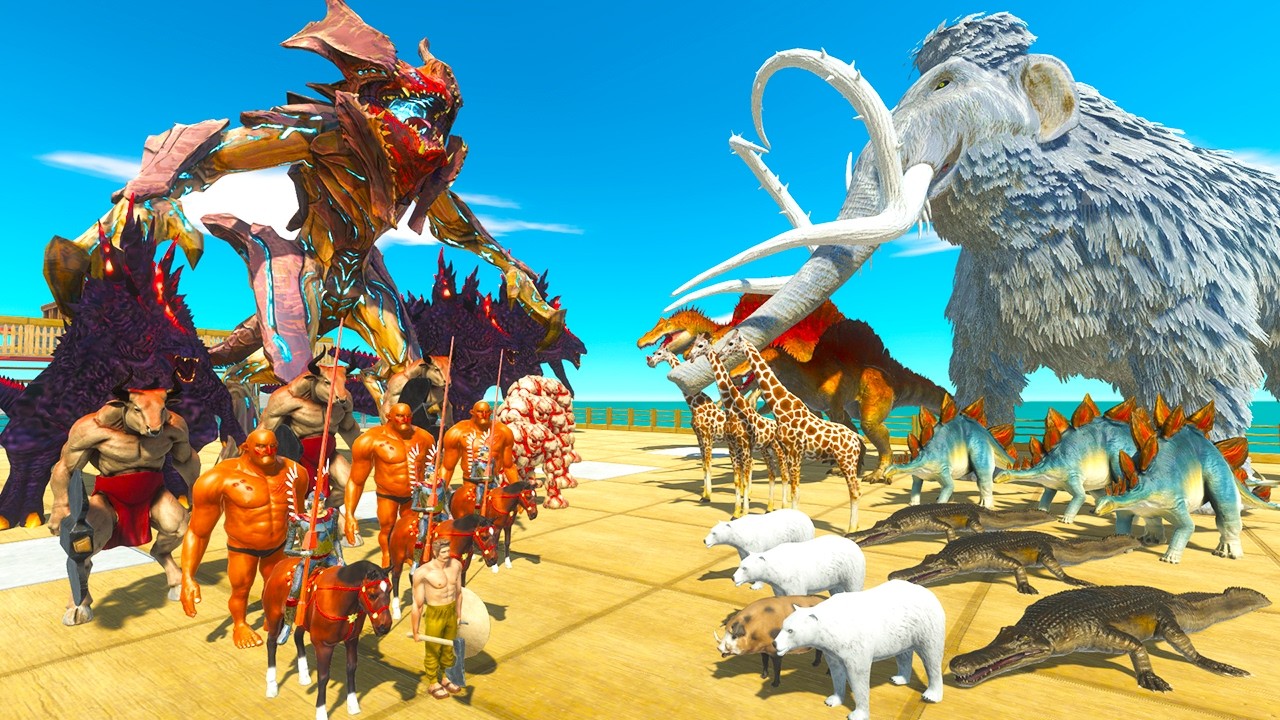 Ancient Battlefield | Raijin & Fantasy Fights Ice Age Animals - Animal Revolt Battle Simulator