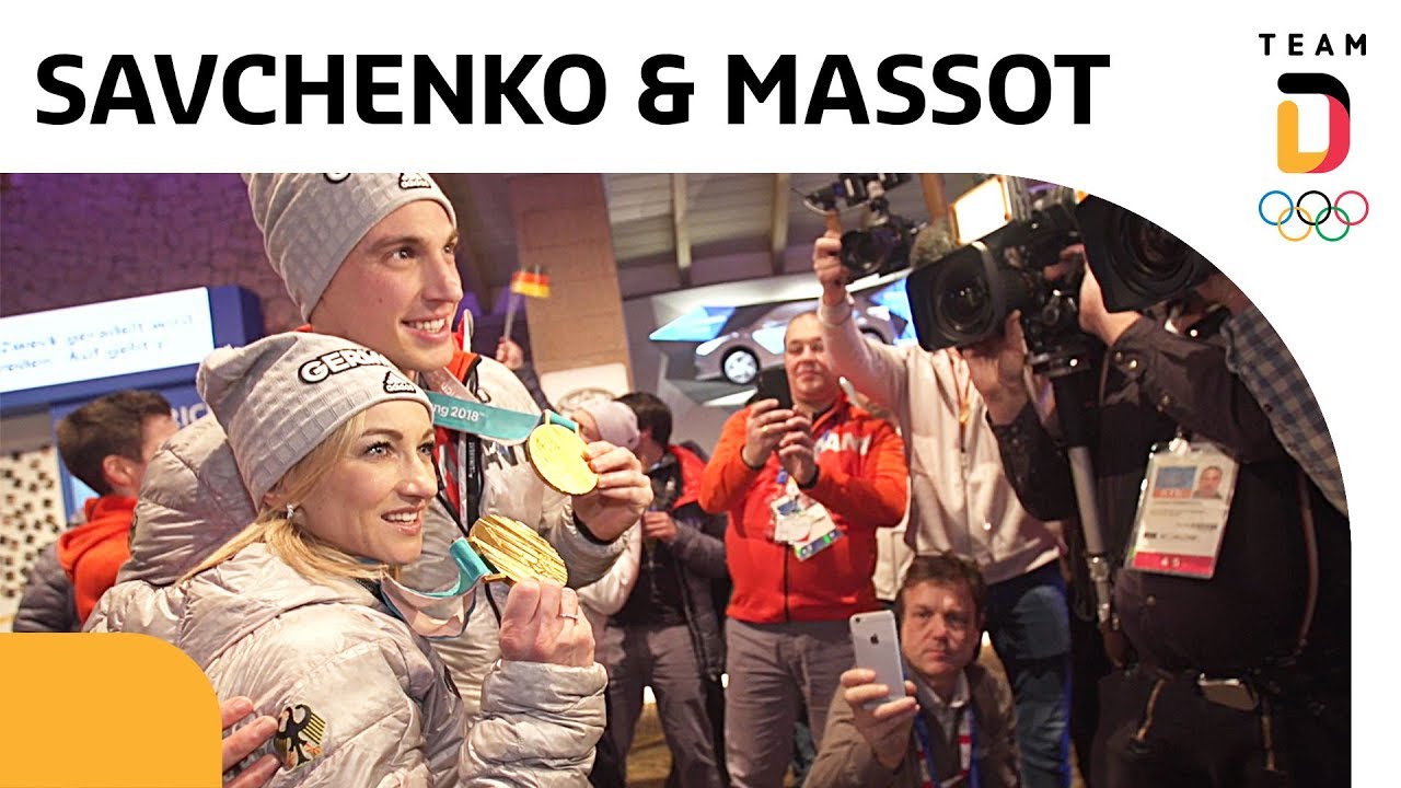Olympiasieger Aljona Savchenko und Bruno Massot kommen im deutschen Haus an 🥇  | Team Deutschland