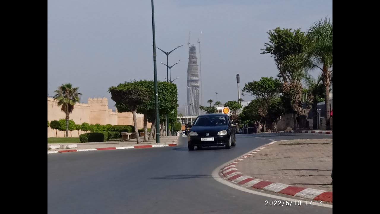 جولة من الرباط تمارة  الطريق الساحلي الى مدينة سلا العتيقة شارع القاعدة الجوية