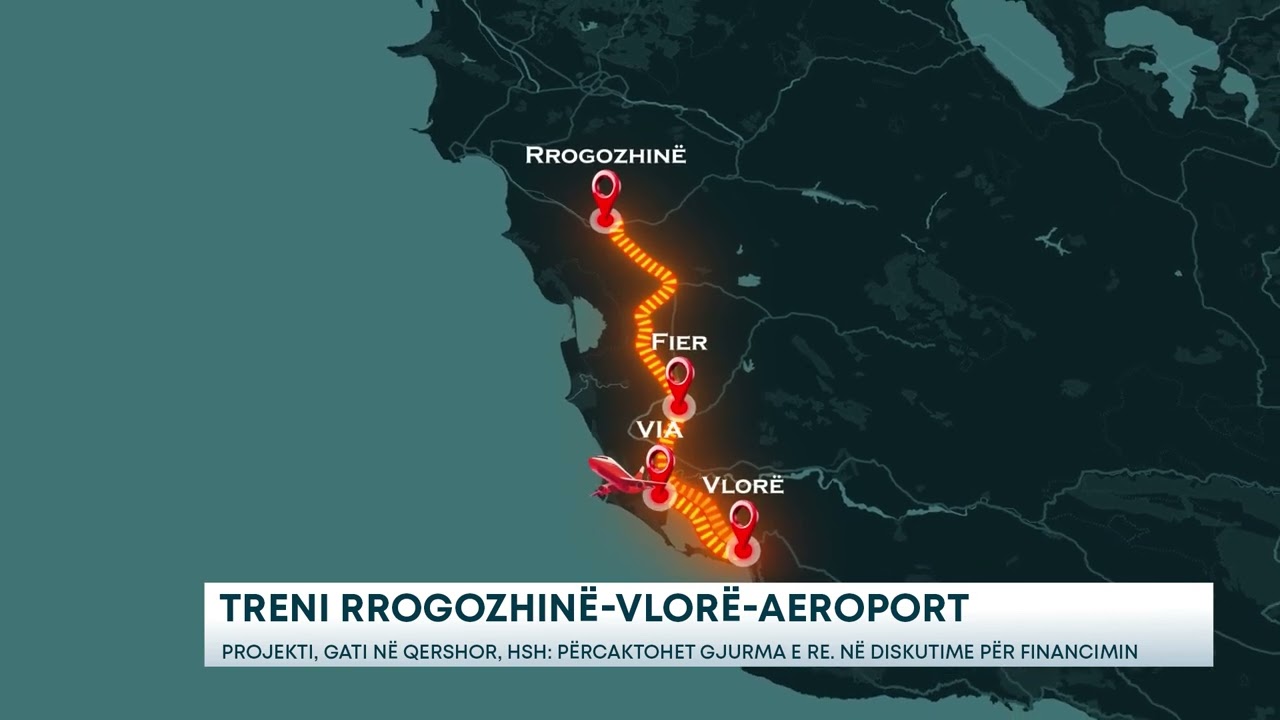 Treni Rrogozhinë-Vlorë-Aeroport - Projekti, gati në qershor, HSH: Përcaktohet gjurma e re.