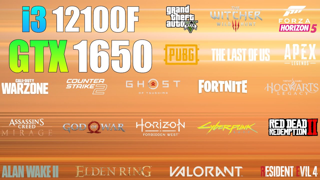 GTX 1650 + i3 12100F : Test in 22 Games in 2024 - A good Combination!