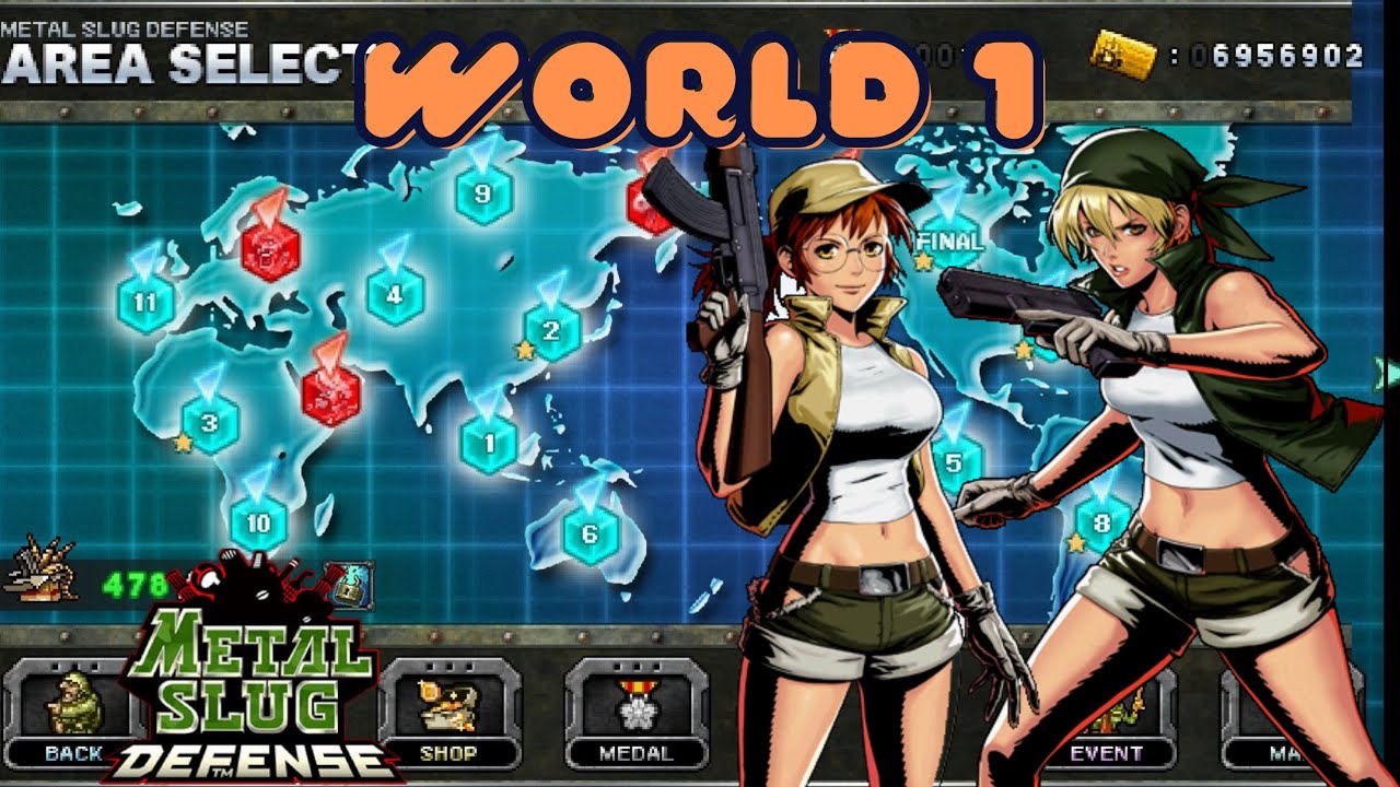 Metal Slug Defense #2 Medallas, Unidades y Misiones (World 1)