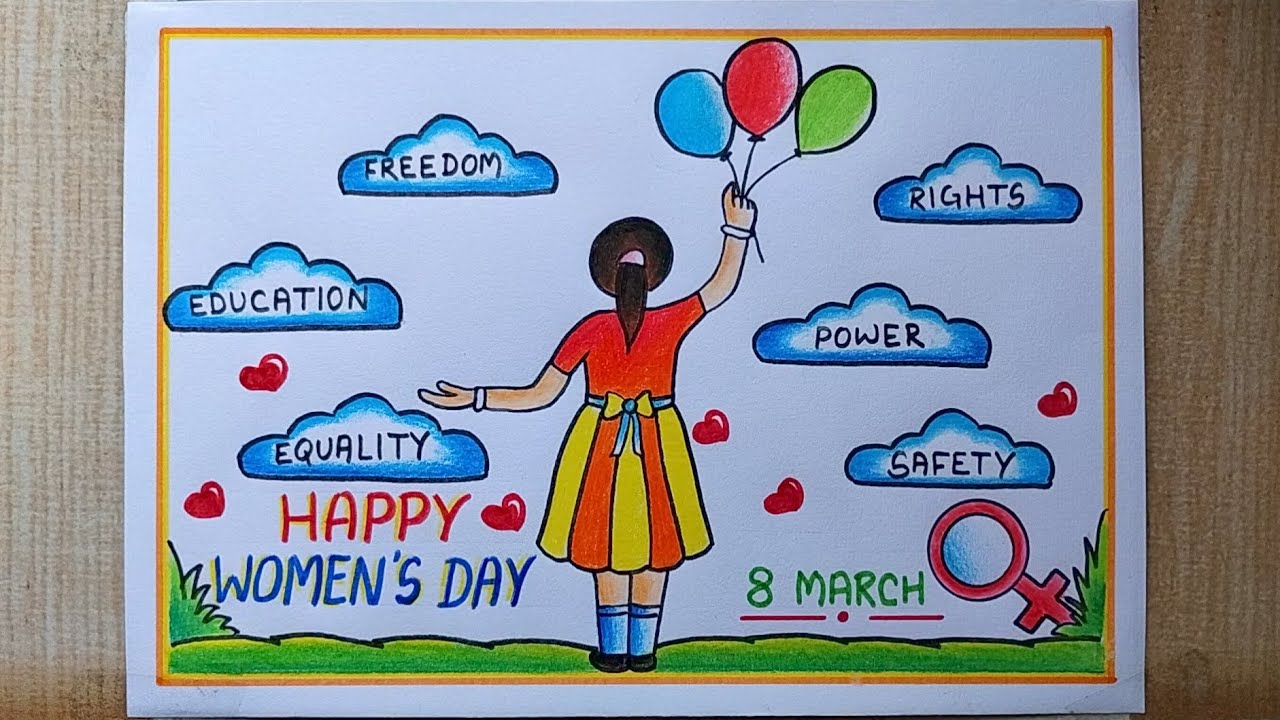 International Women's day drawing| International Women's day Poster| Easy Women's Day drawing