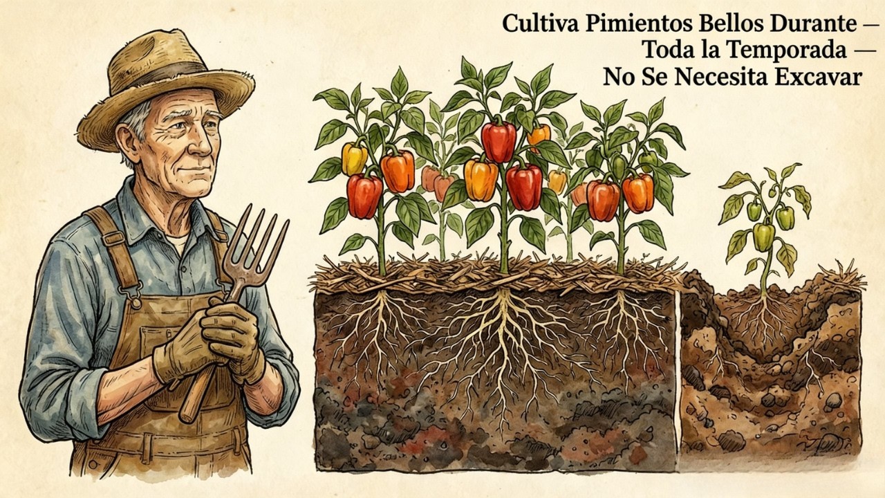 Cultivar pimientos toda la temporada — Sin cavar
