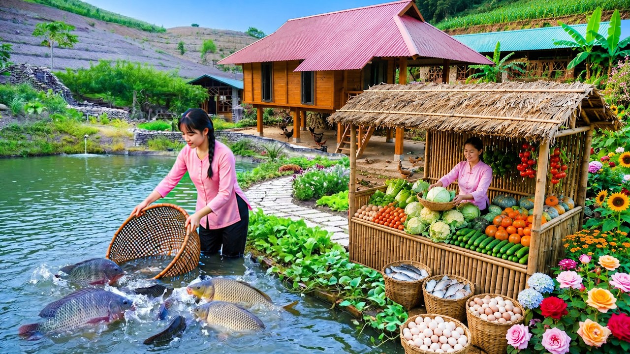 Peaceful Countryside Life: Gardening & Cooking Vietnamese Bitter Melon Soup with Fish Balls