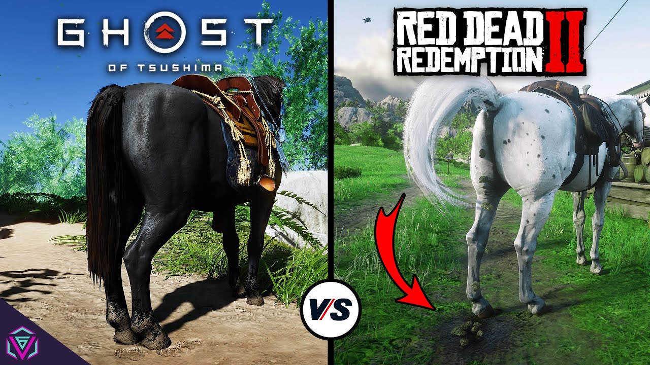 Red Dead Redemption 2 vs. Ghost of Tsushima - Horse Physics and Details Comparison