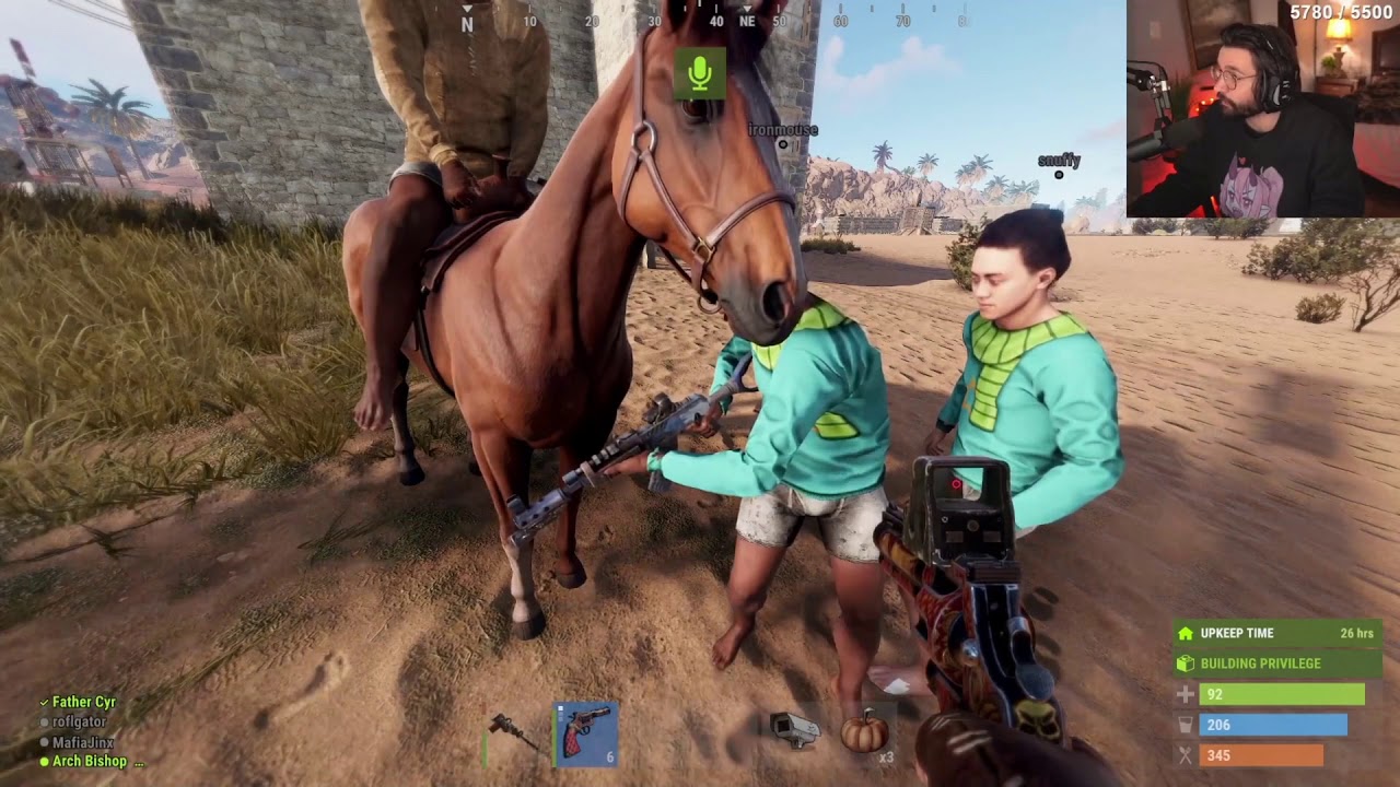 Father Cyr welcomes the anime girls into Rust Vegas - [OTV Rust 