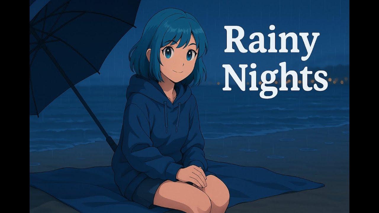 Rainy Night 🌧️ – 6 Hours of Gentle Piano, Rain & Ocean Waves 😴🌊