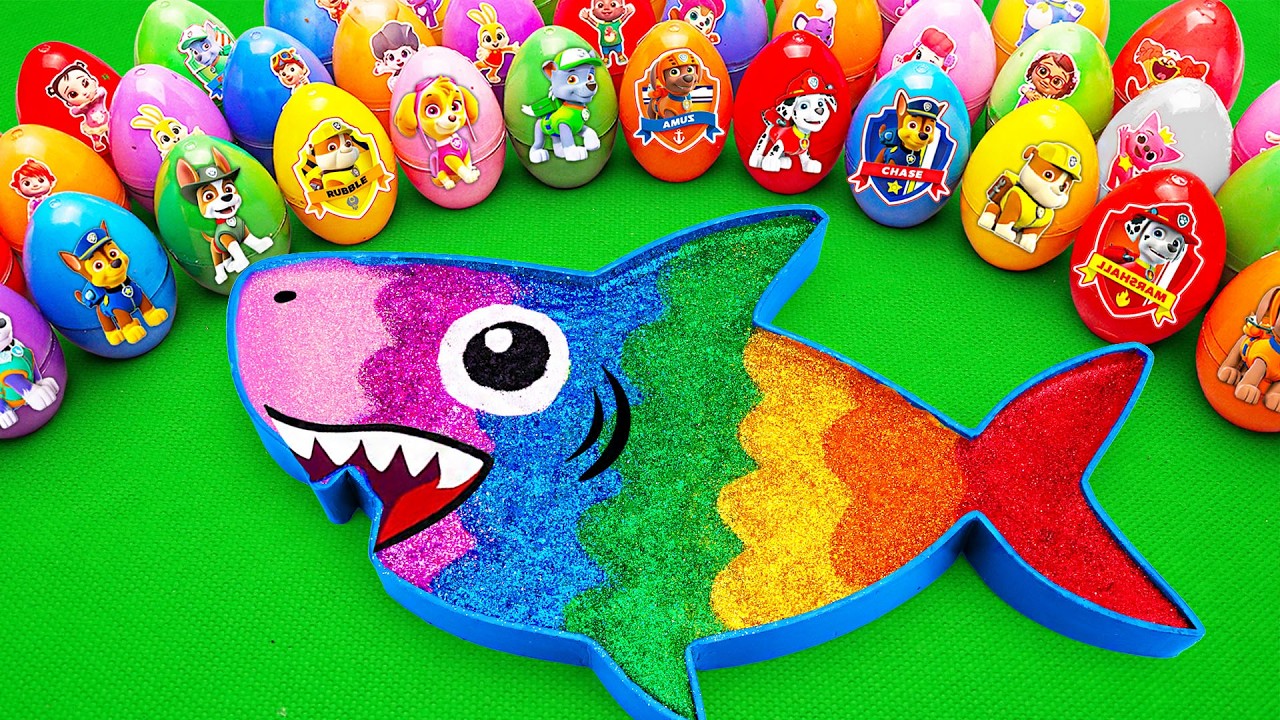 Satisfying ASMR | How to make Glitter Baby Shark Bathtub by Mixing Mystery Slime CLAY Eggs