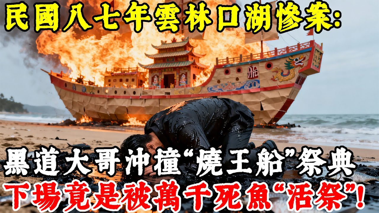 民國八七年雲林口湖慘案：黑道大哥沖撞“燒王船”祭典，下場竟是被萬千死魚“活祭”！#情感#民間故事#真實故事#中老年生活 #台灣
