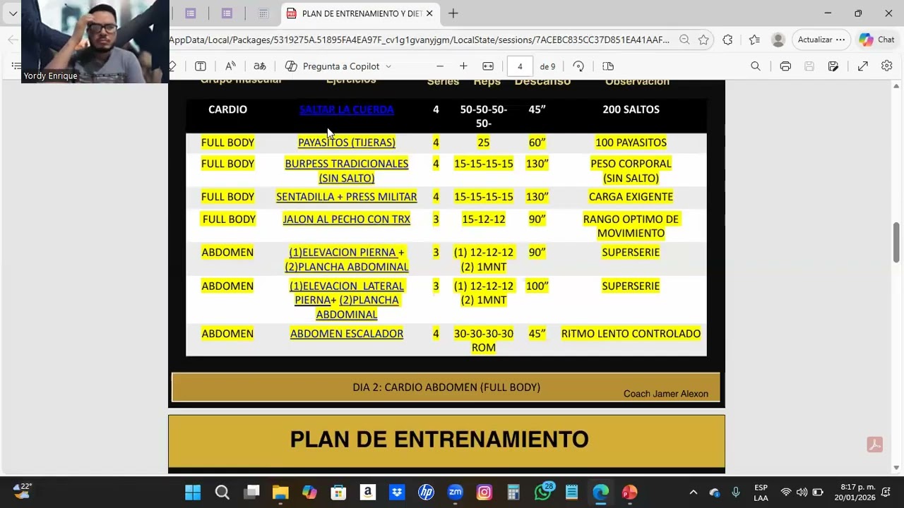 🚨EXPLICO PLAN DE NUTRICION Y ENTRENAMIENTO ALUMNO (PARA GANAR DISCIPLINA, NUTRIRSE MEJOR Y ENTRENAR)