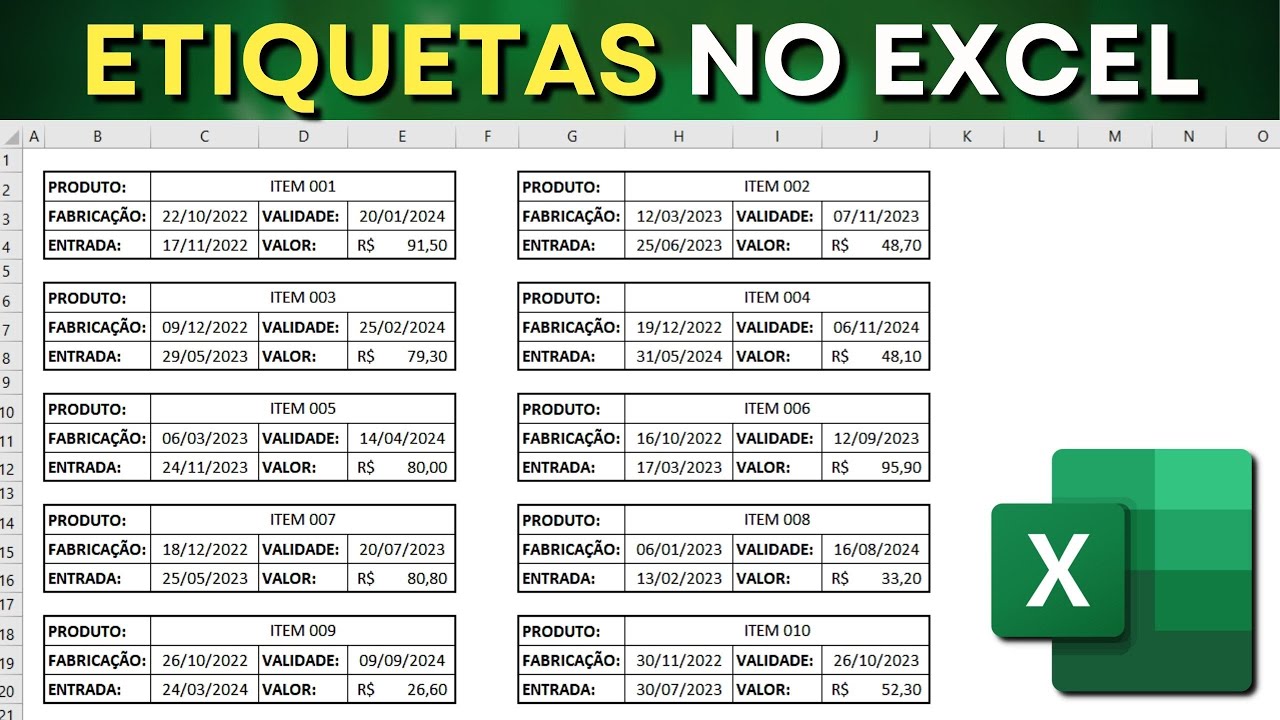 Como Fazer Etiquetas e Rótulos no Excel de Forma Automática para Imprimir ou Salvar em PDF