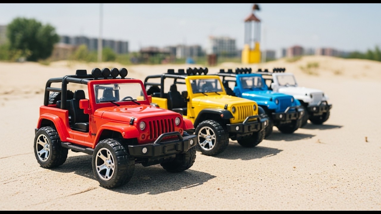 🏎️ Super Cars vs Colorful Jeeps Race on Desert Hills 🚙🏜️🏁 | 3D Kids Fun Story