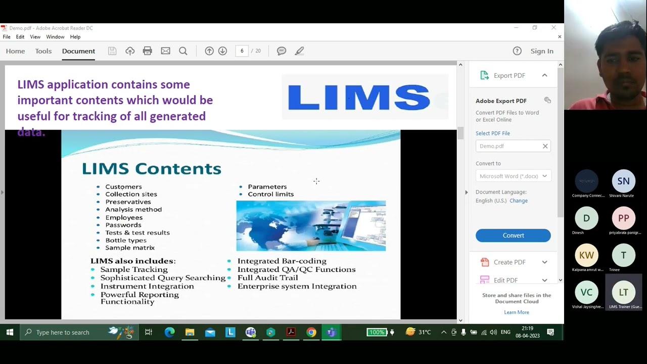 LIMS demo 08 Apr 2023