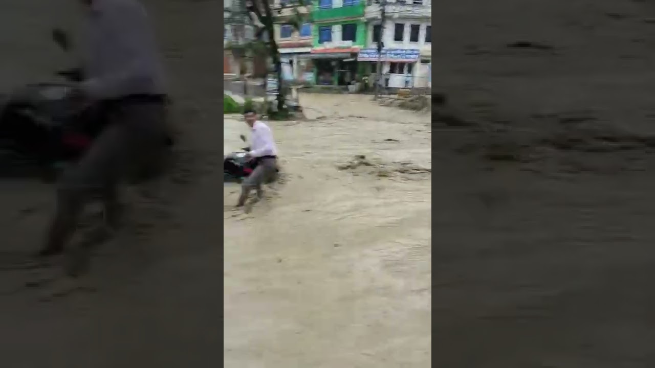 flood at Chandeshwori marga, Banepa , Kavre Nepal