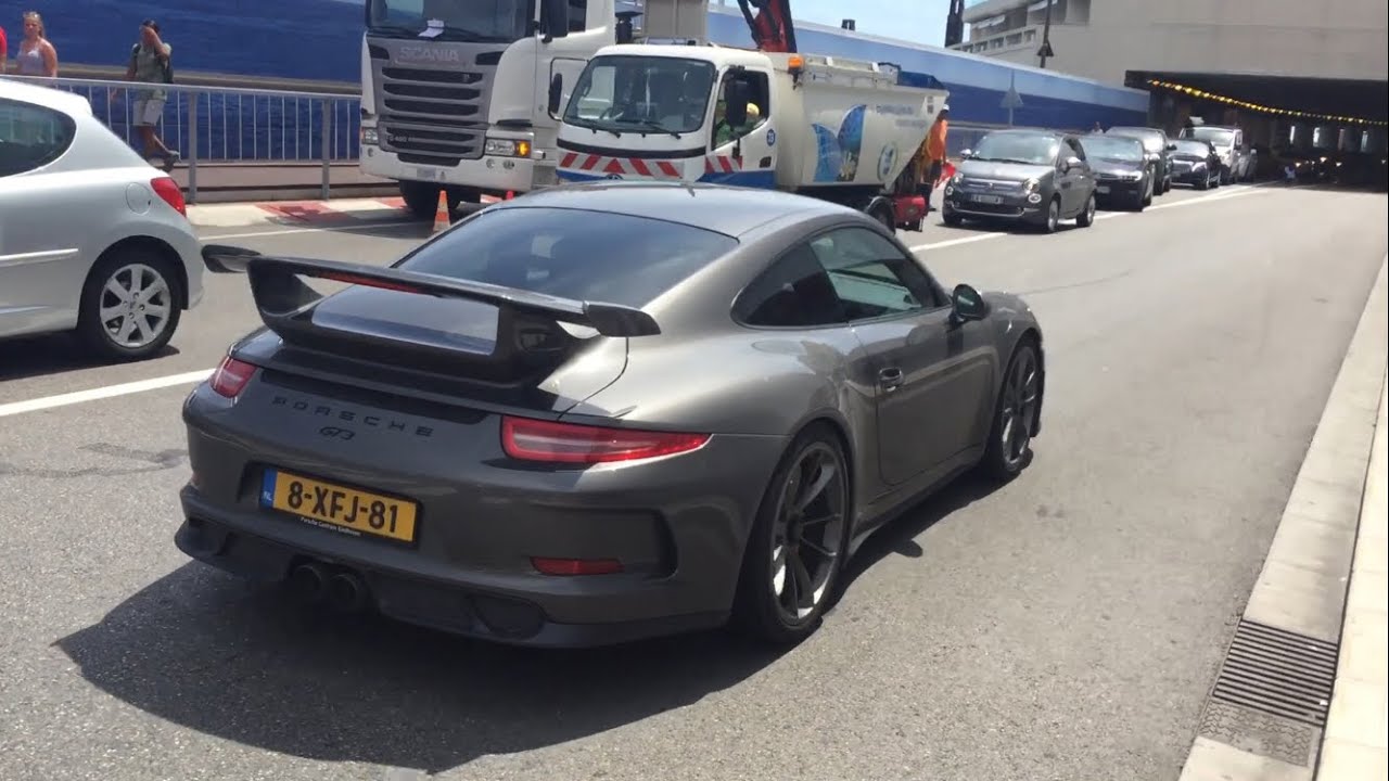 Brutal Porsche 911 GT3 Launch Control W/ Akrapovic Exhaust in Monaco ! Acceleration and Revs ! [HD]