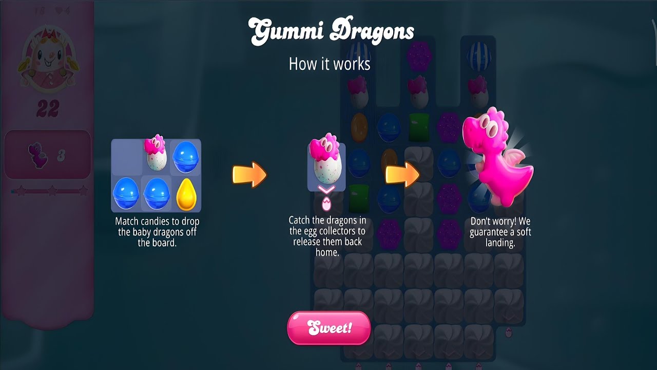 Candy Crush Saga Level 18 | Gummi Dragons New Feature